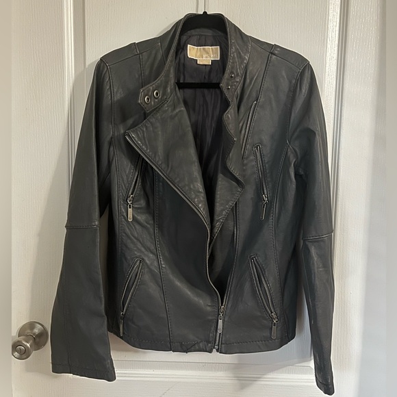 Michael Kors Leather Biker Jacket - Picture 1 of 12